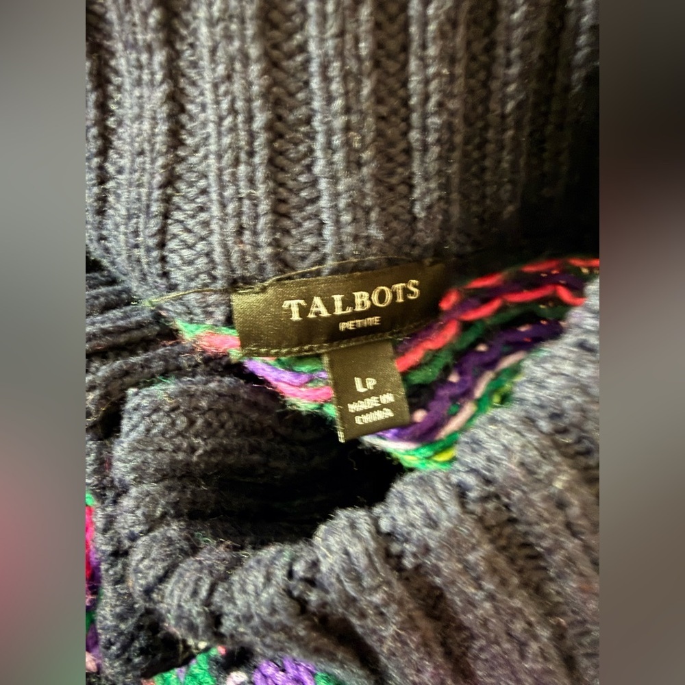 Talbots mock neck sweater jacket - Picture 4 of 9